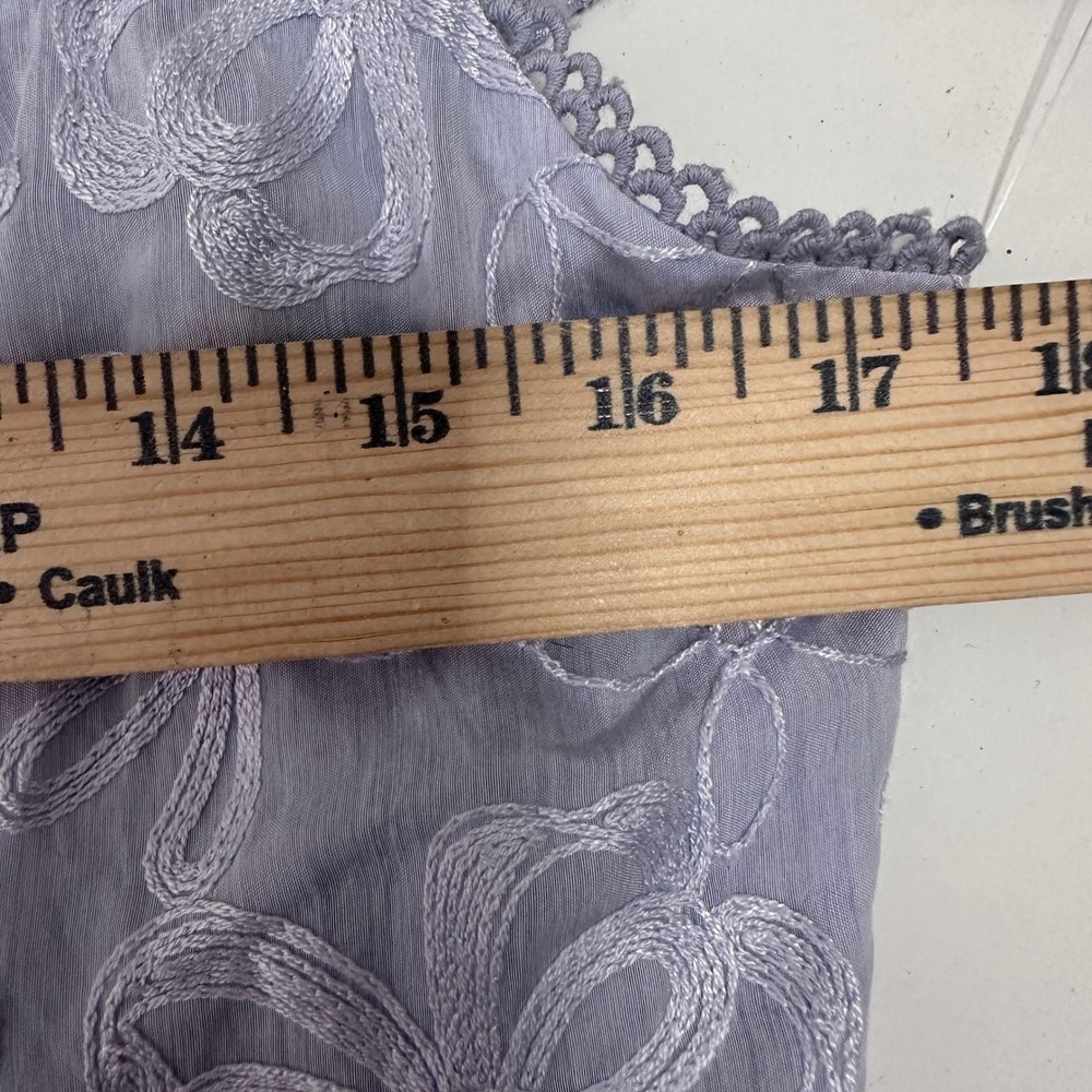 City Studio Lilac Embroidered Floral Mini Dress Tiered‎ Square Neck Size 11/12 - Picture 5 of 8